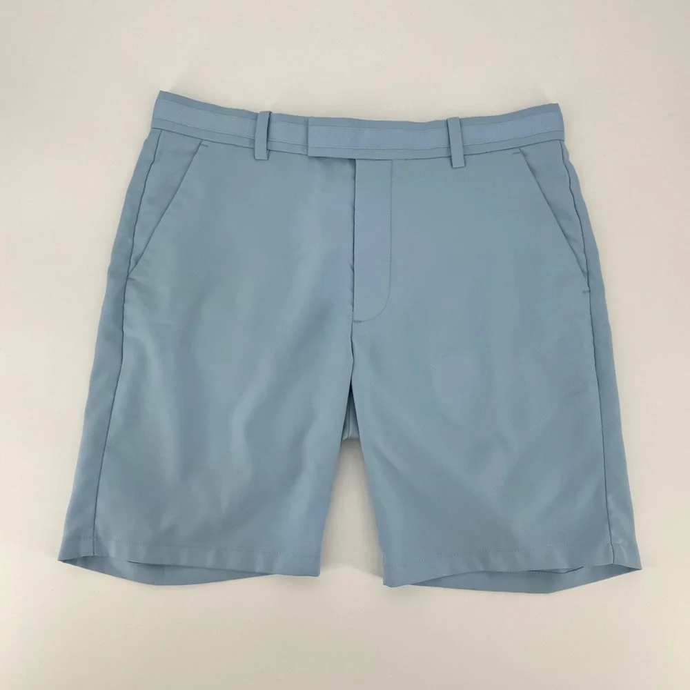 G Fore Mens Golf Shorts Light Blue Performance Size 32 Flat Front Luxury Sport
